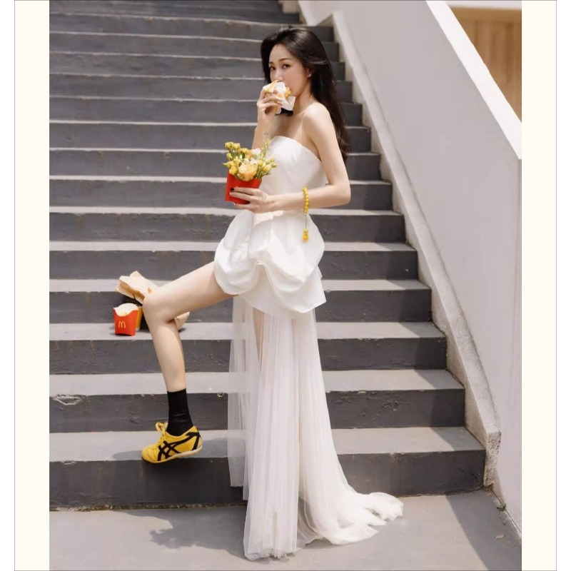 French White Strapless Morning - Photography Wedding ulasan dan harga