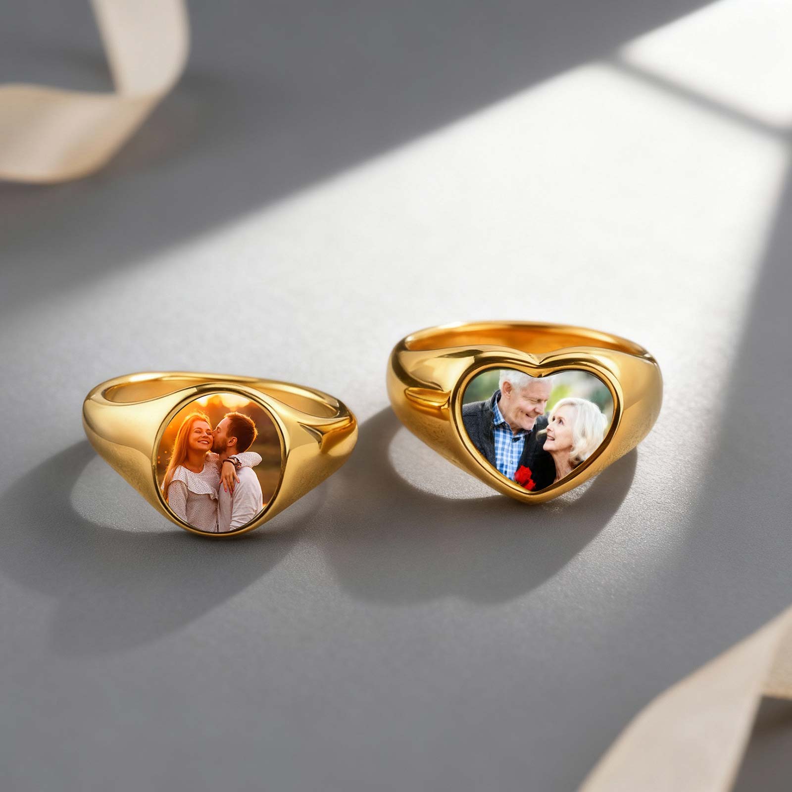 Custom Photo Signet Ring for W - Photography Logo ulasan dan harga