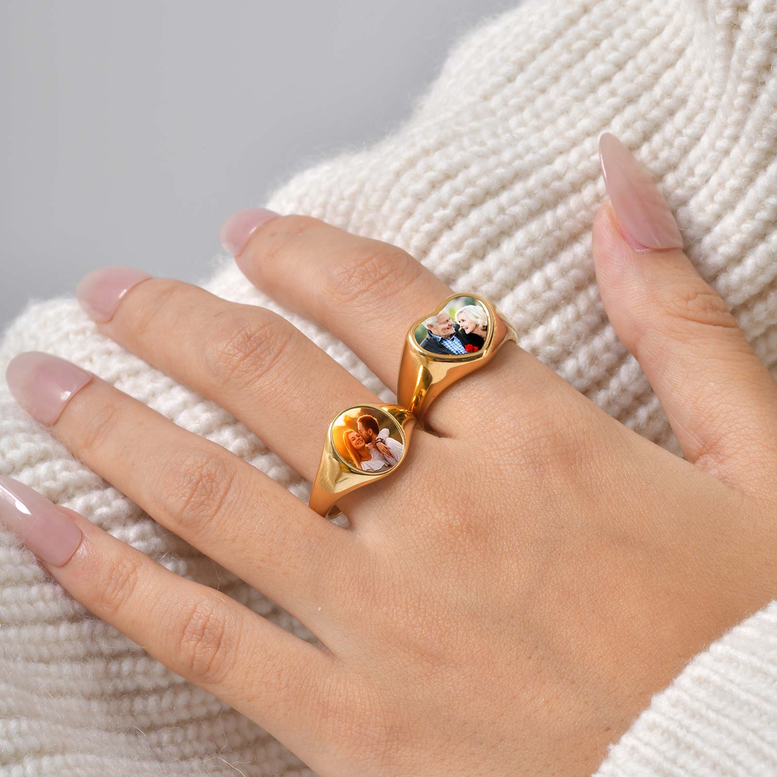 Custom Photo Signet Ring for W - Photography Logo ulasan dan harga